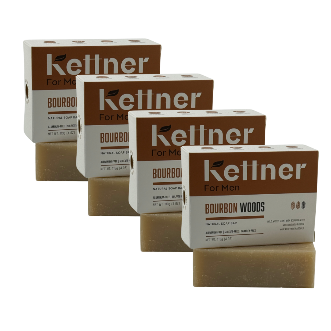 Bourbon Woods Natural Soap Bar 4-Pack by Kettner For Men