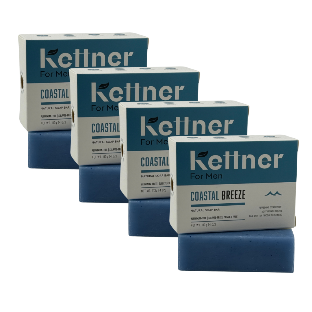 Coastal Breeze Natural Soap Bar 4-Pack by Kettner For Men