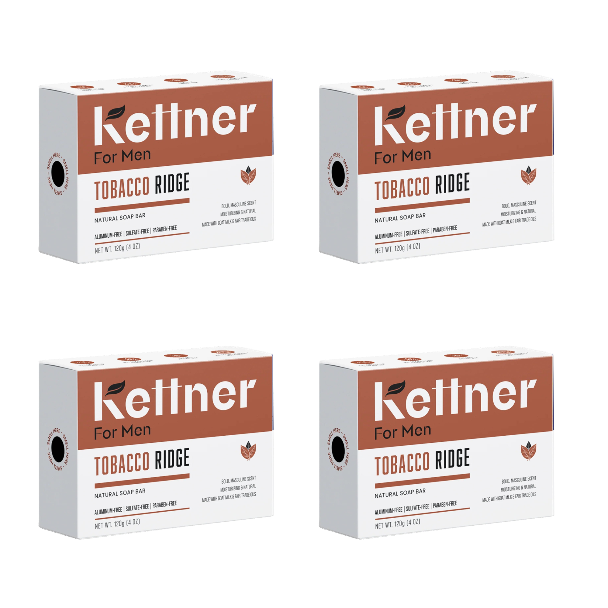 Tobacco Ridge Natural Soap Bar 4-Pack by Kettner For Men