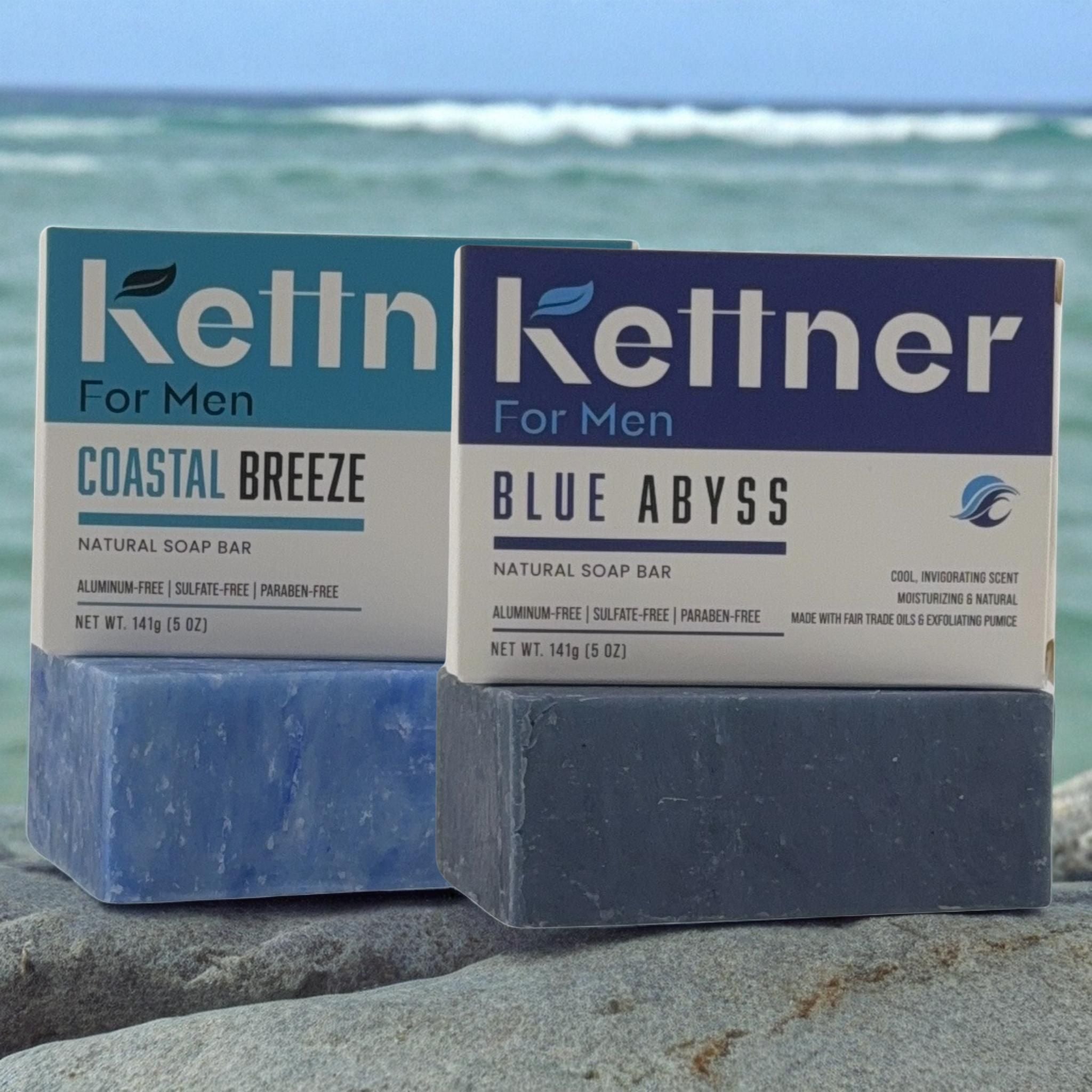 Blue Coastal Bundle – 2 Natural Soap Bars for Men