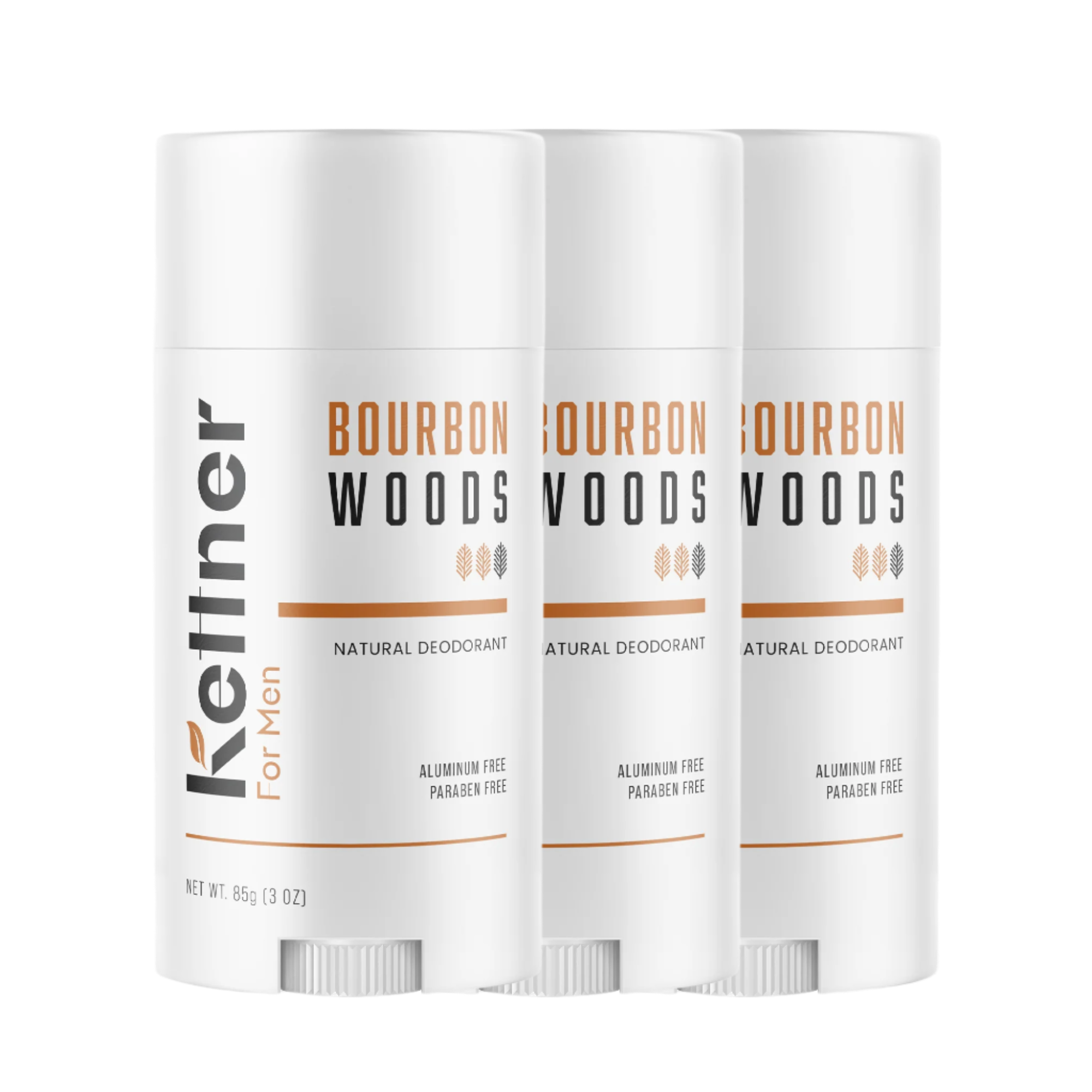 Bourbon Woods Natural Deodorant 3-Pack by Kettner For Men